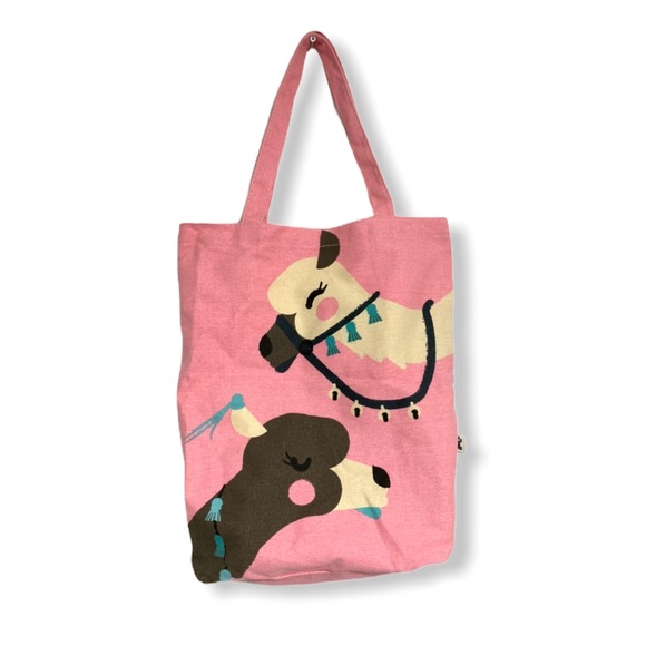 Llamas Print Canvas Tote Bag - Picture 4 of 5